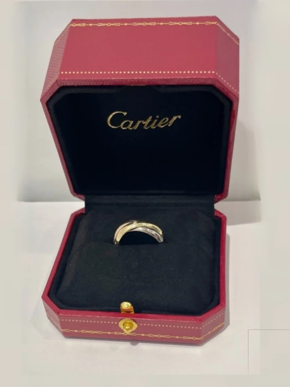 CARTIER Vintage 10.9 Grams DIAMOND 18K TRINITY ROLLING 3.8mm Band Ring Size 51